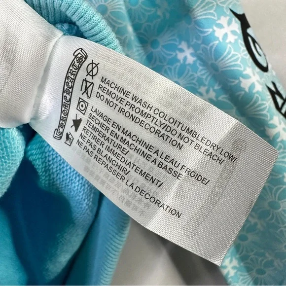 Chrome Hearts Sweater Hoodie Blue White Small Sweatshirt Zip Up Graphic Printed